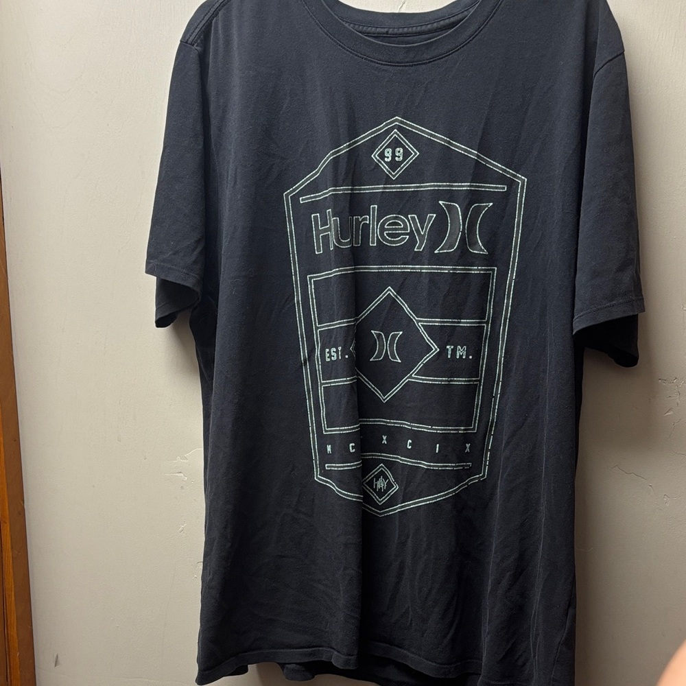 Hurley Black Short-Sleeve Tee with Mint Graphic